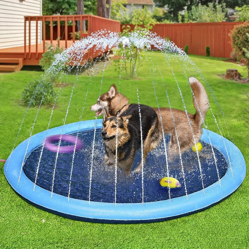 Splash Pad Sprinkler Mat Anti-Slip for Dogs and Children Pet 170cm