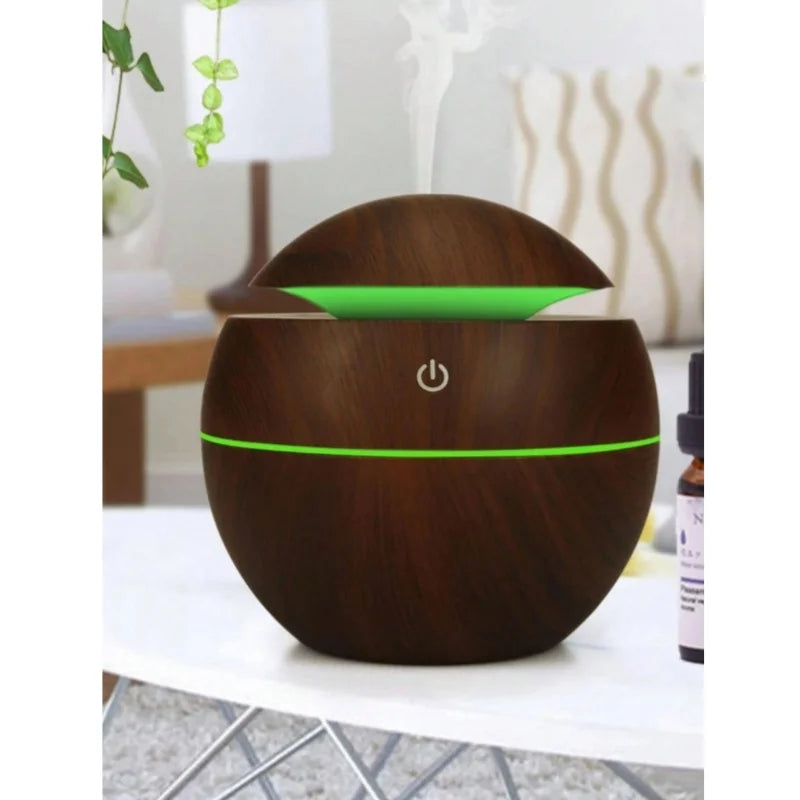 Wooden air particle humidifier USB purifier aromattherapy diffuser spray essence ultrasonic essential oil