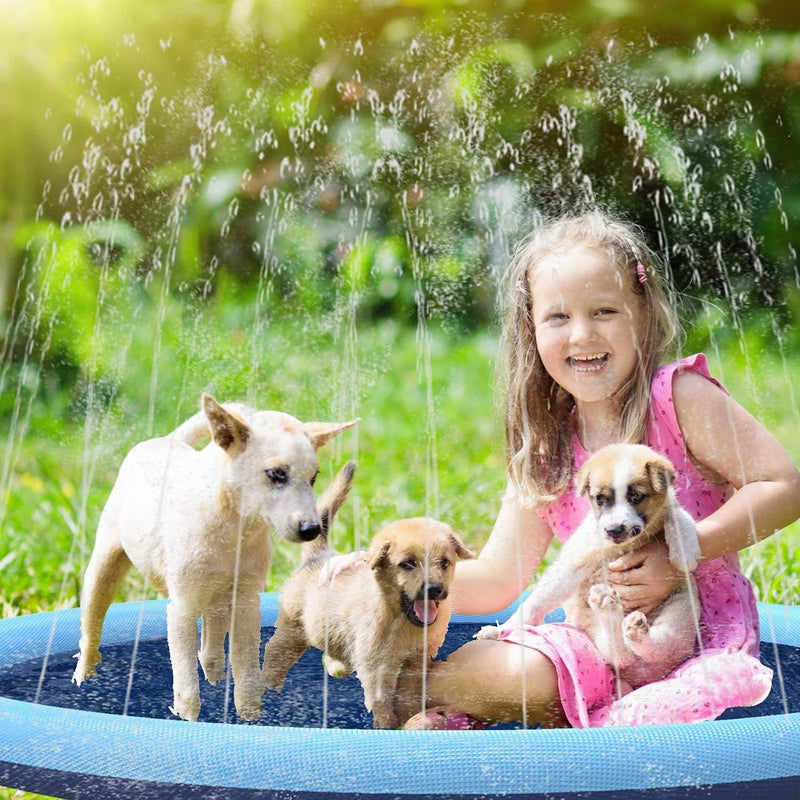 Splash Pad Sprinkler Mat Anti-Slip for Dogs and Children Pet 170cm