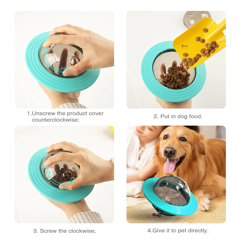 Dog Toy For Small Medium Large Dogs Cats Fly Disk Interactive Food Dispenser Improve IQ Slow Feeder Training Toys Pet Supplies